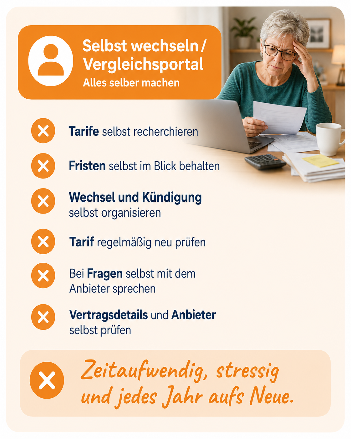 Nachteile Aufwand beim selbstständigen strom- und gasanbieterwechsel